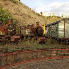 14 – Cemitério de locomotivas no Peso da Régua. 2006. Foto Luís Canotilho