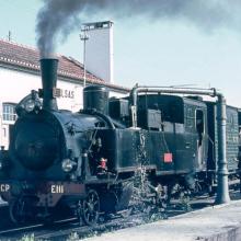 14 - Locomotiva a Vapor na Estação de Salsas. Data e autor desconhecidos